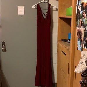 Full Length Maroon Formal Gown
